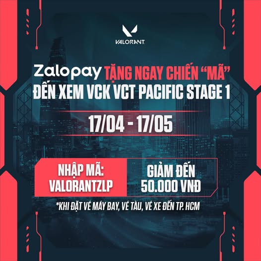 Zalopay tặng mã di chuyển dành cho anh em VALORANT